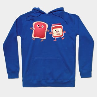 Funny bread and jam cartoon characters Hoodie